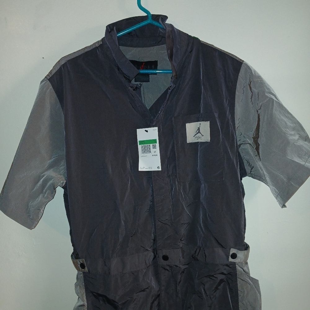 Womens Gray Short-Sleeve Jump suit Air Jordan FLIGHT